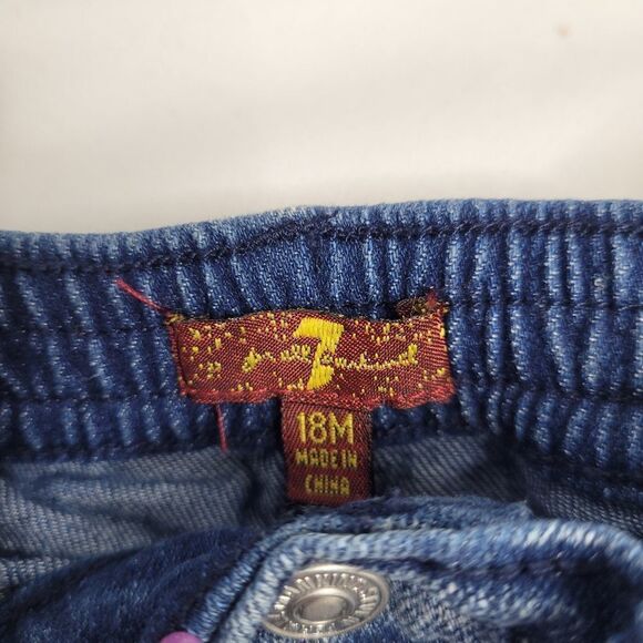 7FAM baby jeans stretch‎ snap button fly blue 18M - Picture 3 of 7